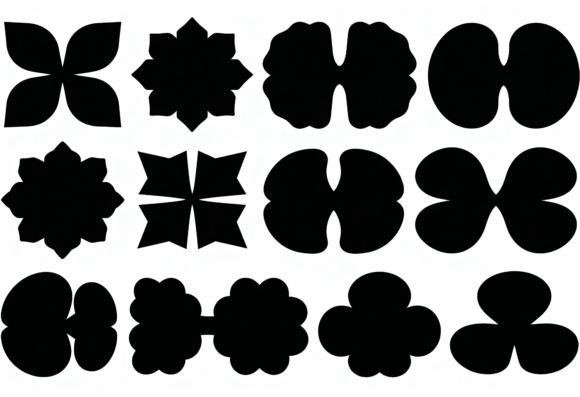 Abstract Floral Clover Shapes SVG Review