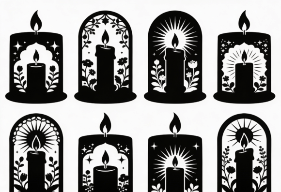 Candle Silhouette SVG Bundle Floral Review