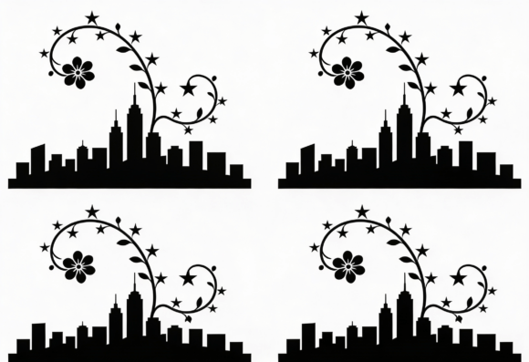 City Skyline Floral Star Swirl SVG Review