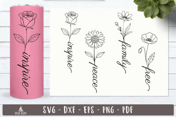 Floral Affirmation Word SVG PNG Designs Review