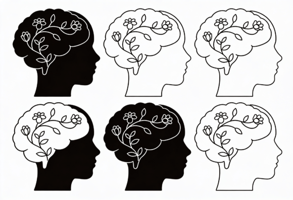 Floral Brain Silhouette SVG Clipart: A Designer's Review