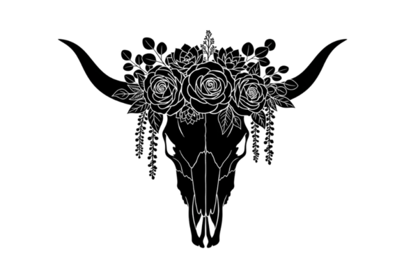Floral Bull Skull SVG Boho Western Review