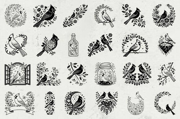 Floral Cardinal Bird SVG Bundle Review