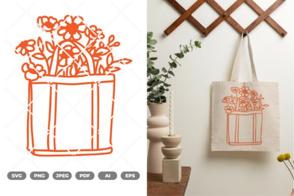 Floral Grocery Bag SVG Clipart Review