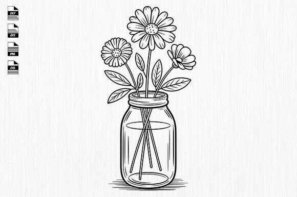 Floral Mason Jar Svg,Wildflower Svg Review