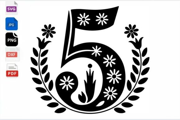 Floral Number 5 SVG Cut File: A Designer's Review