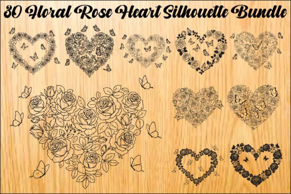Floral Rose Heart SVG Bundle Review