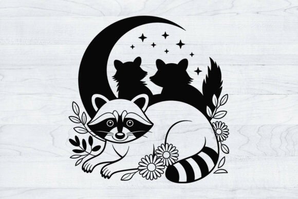 Floral Sleeping Raccoon SVG Clipart Review