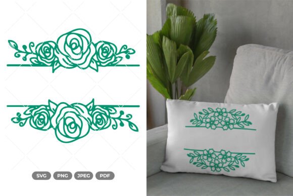 Floral Split Border SVG Clipart Review
