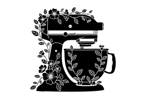 Floral Stand Mixer SVG Black Floral Review