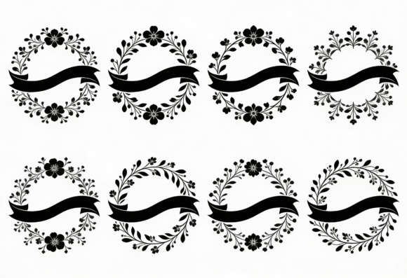 Floral Wreath Banner SVG Clipart Bundle Review