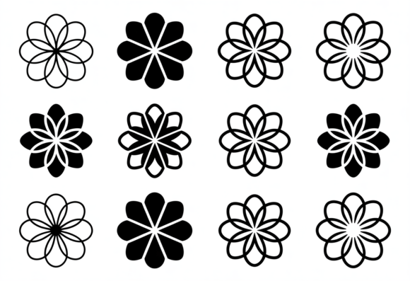 Geometric Flower SVG Bundle - Floral Review