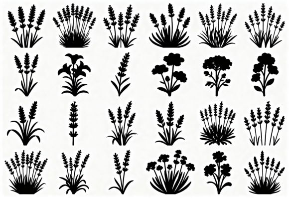 Lavender Silhouette SVG Bundle - Floral Review