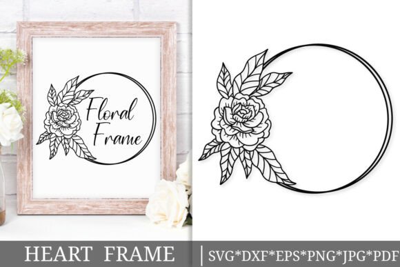Rose Floral Circle Frame SVG Design Review
