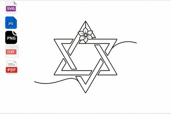 Star of David Floral Line Art SVG Review