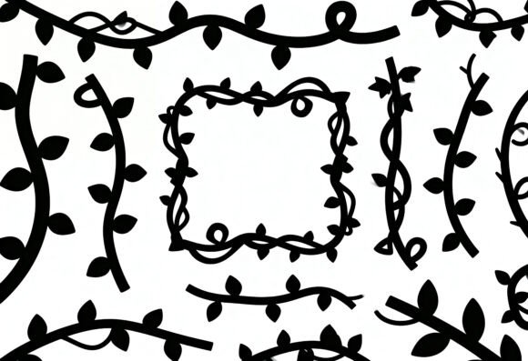Vine Borders SVG Clipart Floral Elements Review
